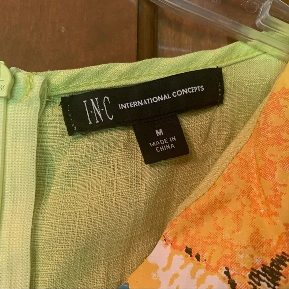 INC Yellow Linen Maxi Dress. Medium. NWT. - Picture 4 of 6